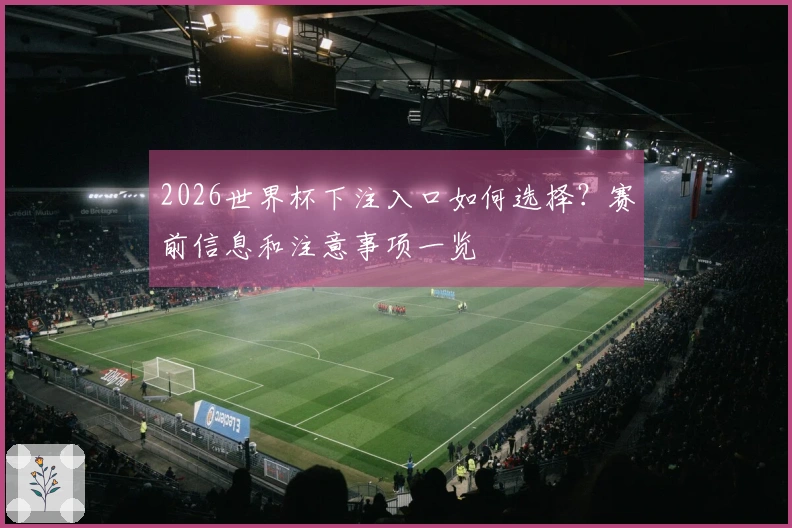 2026世界杯下注入口如何选择？赛前信息和注意事项一览